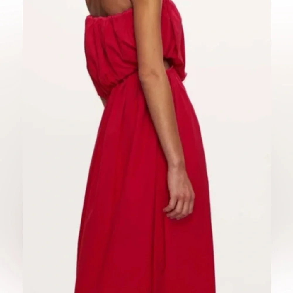 Esse Studios Red Italian Cotton Cutout Dress- US6 - Picture 3 of 14